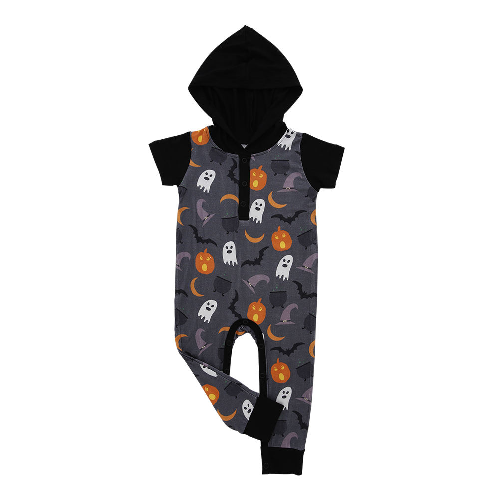 Summer Bamboo Fabric Printed Unisex Soft Baby Romper Custom Short Sleeve Little Girls Boys Clothes with Hat Baby Clothing