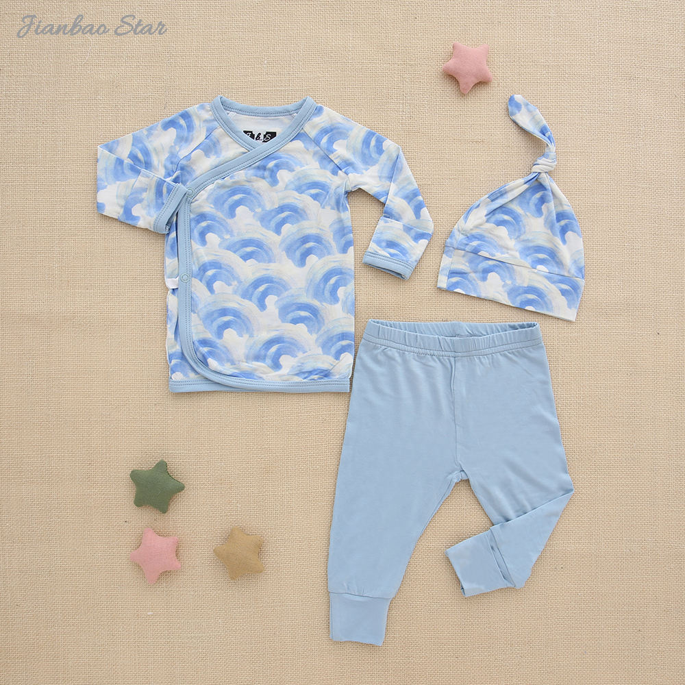 Wholesale 0-24m Baby Pajamas Sets Autumn Long Sleeve Knitted Cotton Boys Girls Outfits 3 Pieces Baby Clothing Gift Set