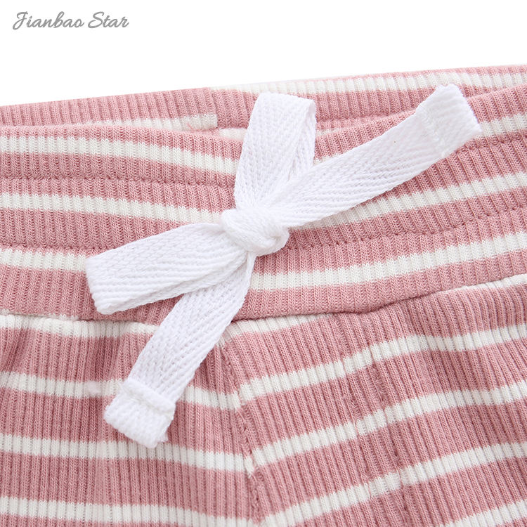 Hot Sale High Quality Comfortable Wholesale 100% Cotton New Design Strip-type Summer Sleeveless Suit Set Unisex Baby Clothes