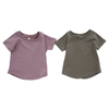 Classic 100% Cotton T Shirt Solid Color Sleepwear Bamboo Organic Cotton Short Sleeve Tops for Babies Kids Clothing