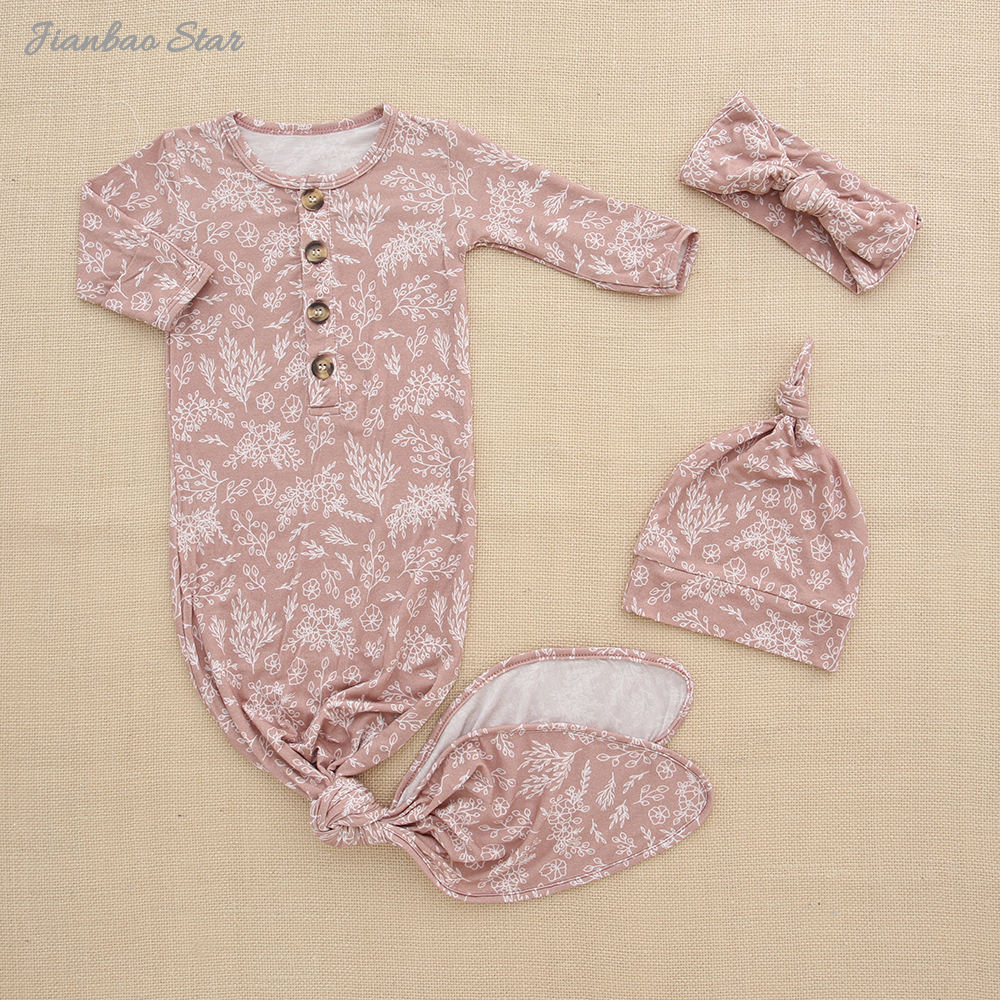 Top Sale New Arrivals Soft 100% Cotton Comfortable High Quality Fashion Cute Newborn Baby Sleeping Knitted Gown