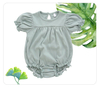Fashionable Wholesale Infant Baby Girl Clothes Summer Bamboo Cotton Ruffle Sleeve Romper Solid Color Dress Bodysuit Clothes