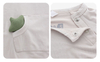 Baby Toddler Autumn Romper Long Sleeve With Pocket And Snap Button Design Solid Color Baby Jumpsuit