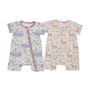 100% Cotton Fabric High Material Baby Summer Soft Jumpsuit Newborn Short Sleeve Zipper Design Baby Romper