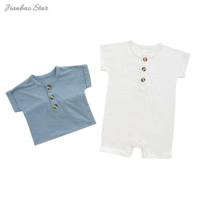 New Arrivals Wholesale High Quality Bamboo Snap Botton One-Piece Pajama Baby Boy And Girl's Rompers