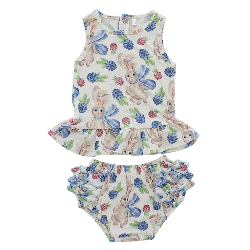 Factory Direct Baby Pajamas Set Sleeveless Sleeping Wear Bamboo Spandex Cotton Unisex Summer Two Piece Clothing