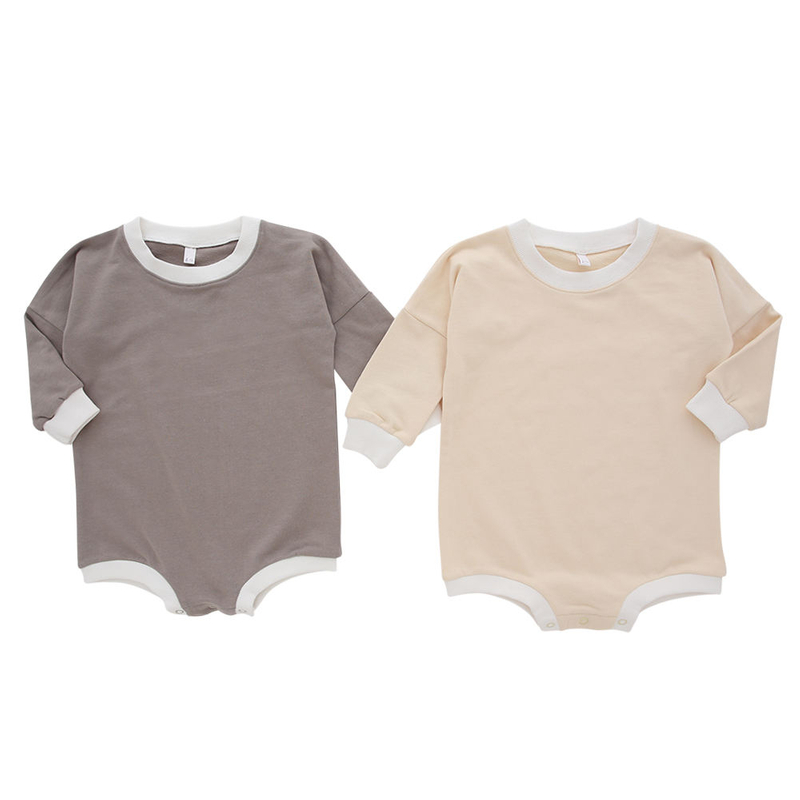 New Fashion Design Hot Sale Comfortable High Quality Long Sleeved Autumn Buttons Newborn Baby Rompers Baby Clothing