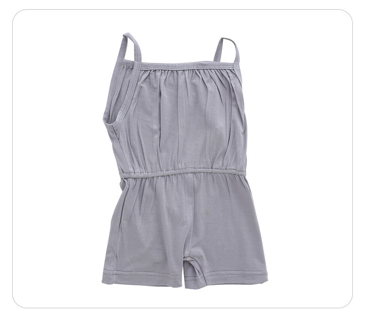 Baby Girls Suspender Overalls Bamboo & Spandex Knitted Summer Clothing Baby & Kids Solid Color Onesie