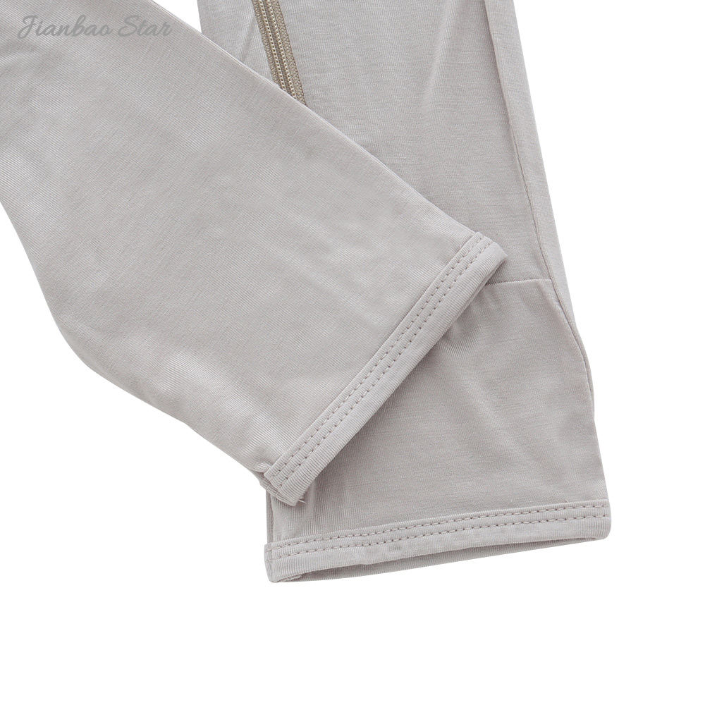 Wholesale New Born Long Sleeve Zipper Autumn Winter Baby Clothes Custom Solid Color Unisex 95% Bamboo Baby Rompers