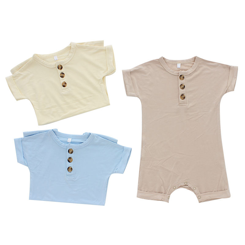 Wholesale Classic Style Summer Bamboo Cotton Infants Clothing Short Sleeve Suspender Lovely Baby Romper
