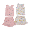 Hot Sale Wholesale Custom 100% Cotton Bamboo Fabric Breathable Clothing Set Summer Unisex Sleeveless Baby Suit