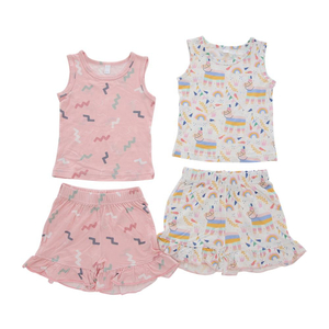 Hot Sale Wholesale Custom 100% Cotton Bamboo Fabric Breathable Clothing Set Summer Unisex Sleeveless Baby Suit