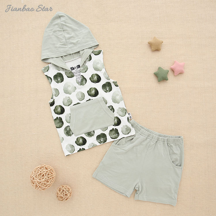 Hot Sale High Quality Comfortable Wholesale 100% Cotton New Design Beautiful Summer Sleeveless Unisex Baby Clothing Set