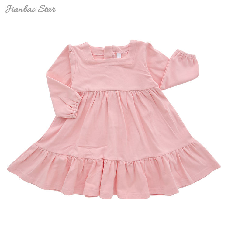 Factory New Design High Quality Ruffled Wholesale Custom Comfortable Winter Style Long Sleeve Baby Dresses