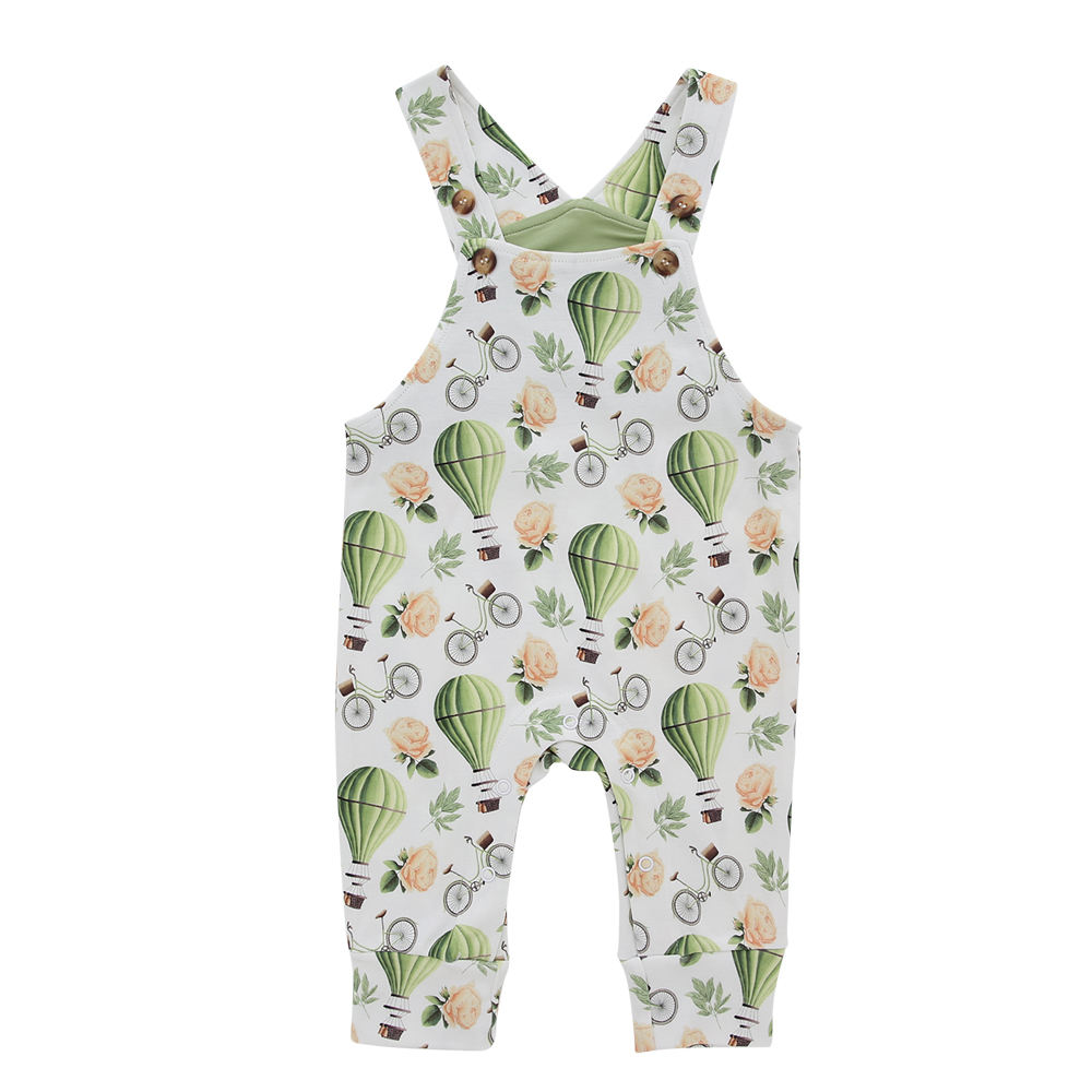 Bamboo Cotton Organic Cotton OEM Print Baby Toddler Boy And Girl Suspender Baby Romper Baby Suit