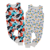 Classic Style Baby Clothes Customize Color Pattern Summer Sleeveless Suspender Button Design Girl Boys Baby Romper Set