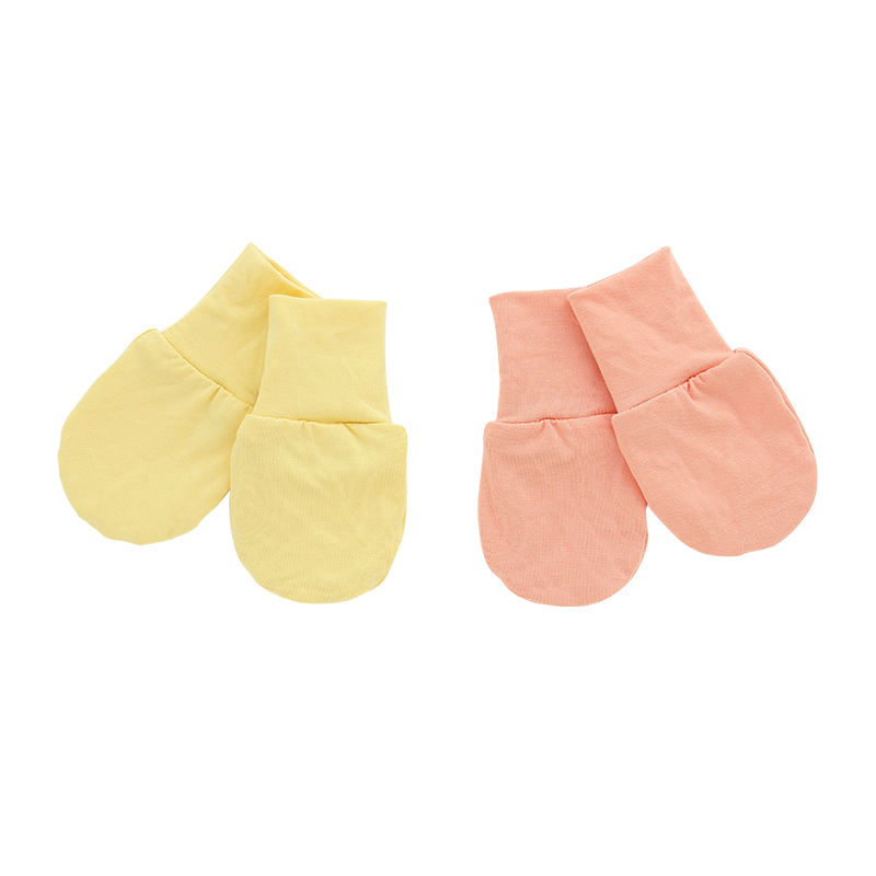 Bamboo Fabric Printed & Solid Color Style Super Soft Baby Mitts Set Newborn Baby Mittens