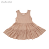Bamboo Fabric Plain Color Sleeveless Short Sleeves & Long Sleeves A Series of Baby Toddler Girls Dress Kids Ruffle Style Dress
