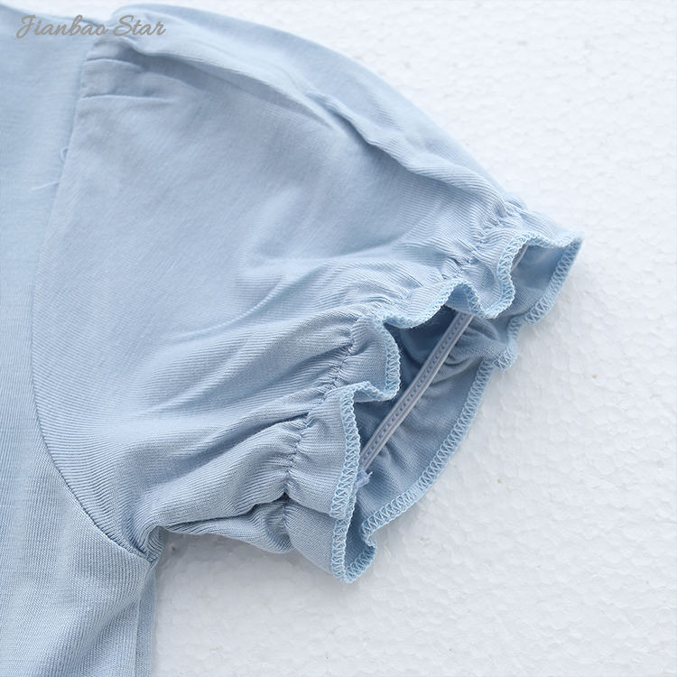 Factory New Arrivals High Quality Beautiful Ruffled Custom Wholesale Summer Style Short Sleeve Baby Dresses