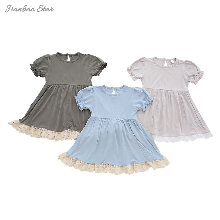 Factory New Arrivals High Quality Beautiful Ruffled Custom Wholesale Summer Style Short Sleeve Baby Dresses