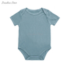 Baby Clothes Wholesale Summer Jumpsuit Bamboo Spandex Cotton Solid Color Newborn Short Sleeve Baby Romper