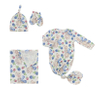 Sleepwear 4PCS Whole Sets for Newborn Baby All Seasons Pajamas Sets With Hat Mittens And Blanket Infabt Baby Gift Sets