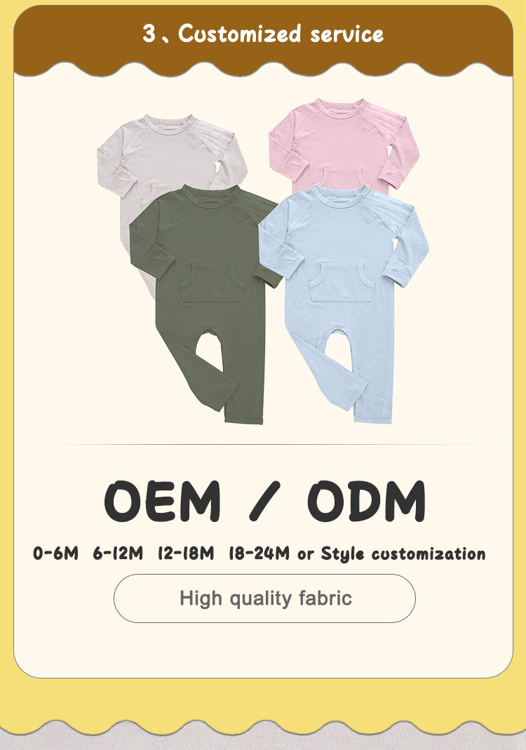 Baby Toddler Autumn Romper Long Sleeve With Pocket And Snap Button Design Solid Color Baby Jumpsuit