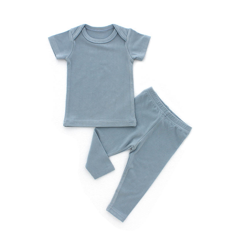 Long Sleeve Suits Set Bamboo Spandex Cotton Soft Baby Pajamas Set Unisex Kids Clothing Eco Friendly 2 Pcs Casual Clothes