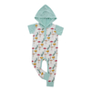 Summer Bamboo Fabric Printed Unisex Soft Baby Romper Custom Short Sleeve Little Girls Boys Clothes with Hat Baby Clothing