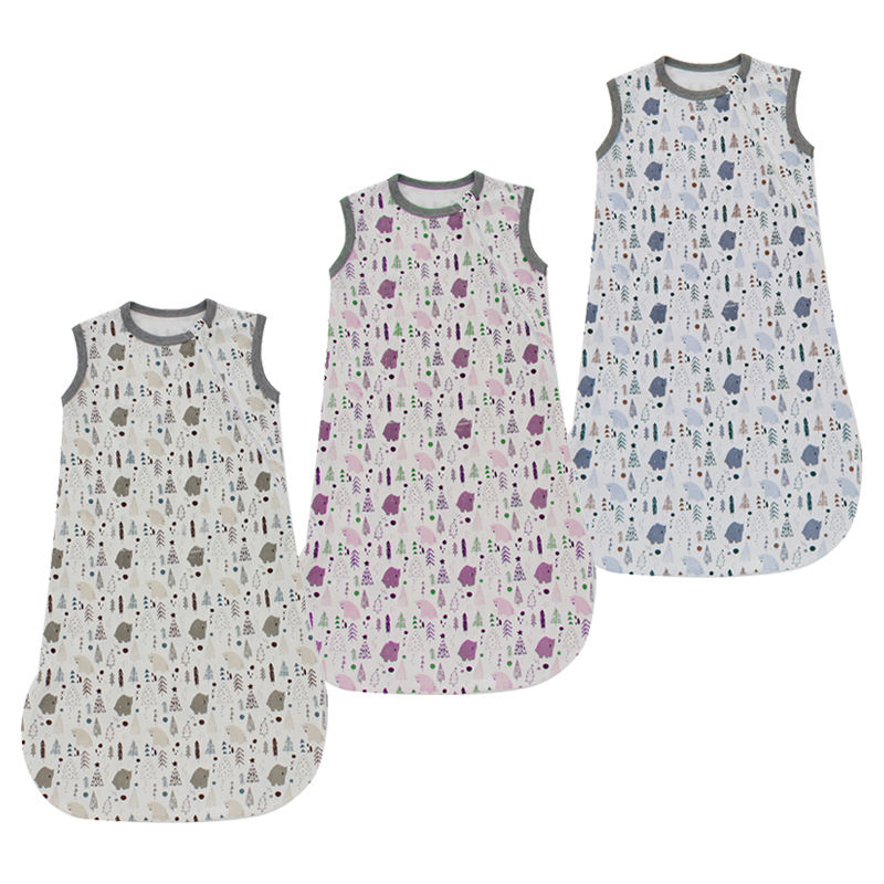 Wholesale Baby Sleep Bag Long Sleeve Zipper Style Sleepwear Newborn Baby Clothing Unisex Baby Girls Boys Custom Print Sleep Sack