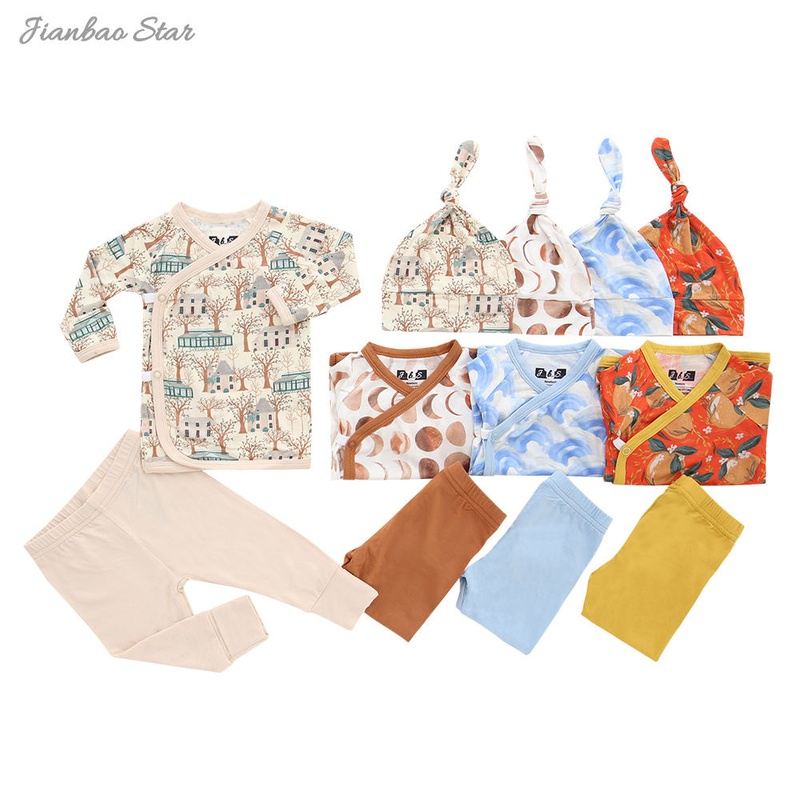 Wholesale 0-24m Baby Pajamas Sets Autumn Long Sleeve Knitted Cotton Boys Girls Outfits 3 Pieces Baby Clothing Gift Set
