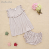 New Launch Baby Outfits Sleeveless Tops And Shorts Baby & Kids Girls Summer Bamboo Knitted Clothing Set