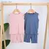 Hot Sale Bamboo & Spandex Knitted Summer Sleeveless Baby Clothing Set From Factory Wholesale 2 PCS Unisex Outfits