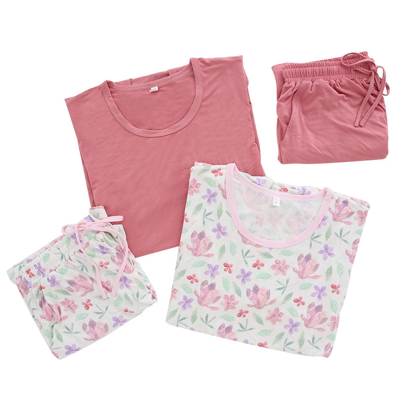 Super Soft Summer Female Night Dress Custom Color Sleepwear One Piece Dress Comfortable Bamboo Cotton Mommy Pajamas
