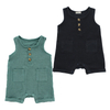 Wholesale Baby Clothes Customize Color Pattern Summer Sleeveless Suspender Button Design Girl Boys Baby Romper Set