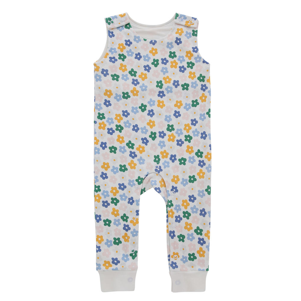 Classic Style Baby Clothes Customize Color Pattern Summer Sleeveless Suspender Button Design Girl Boys Baby Romper Set