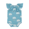 Sweet Style Sleeveless Baby Girls Romper Summer Ruffle Round Collar Baby Suit Clothing Bamboo Fiber And Spandex