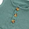 New Design Top Sale 100% Cotton Fashion Comfortable Pocket Buttons Sleeveless Unisex Newborn Baby Clothes Baby Rompers