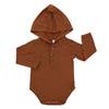 Latest Design Long Sleeve Bamboo Cotton Jumpsuit Lovely Baby Rompers with Rabbit Hat Solid Color Style Baby Clothing