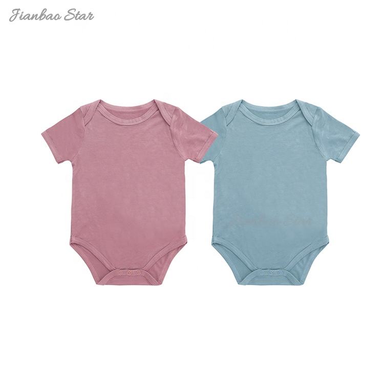 OEM 95%bamboo 5%spandex Shortsleeve Rompers Clothes Pajamas High-Quality Bamboo Newborn Baby Girls Boys Clothing Casual Nice