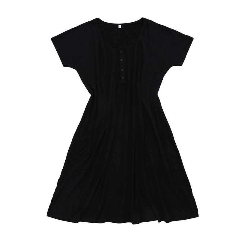 Extra Soft Bamboo Knitted Mommy Women Girls Pajamas Dress Sleepwear With Opening Button Design