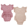 Hot-selling Sleeveless Baby Girls Romper Extra Soft Texture Ruffles Baby Jumpsuit 95% Bamboo & 5% Spandex High Quality Fabric