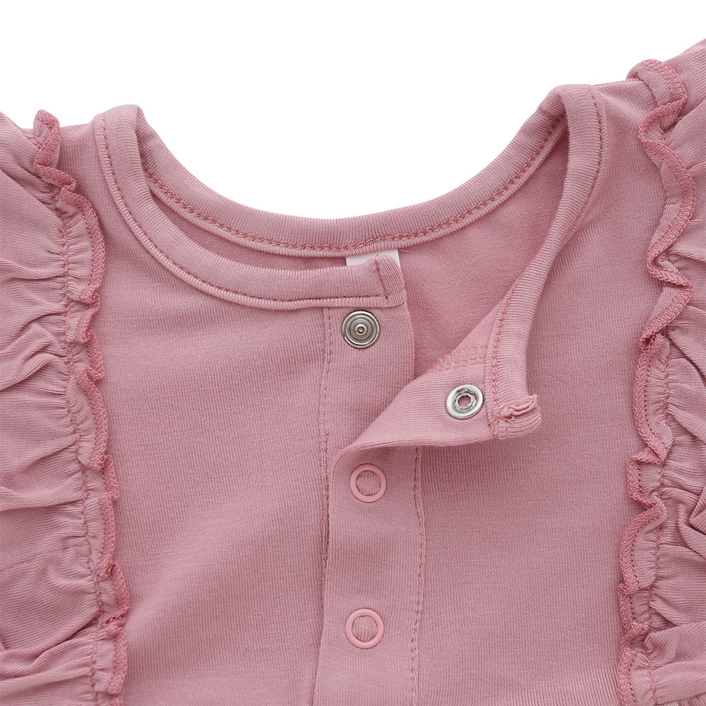 Lovely Baby Girls Ruffled Rompers Wholesale Custom Baby Fleece Clothing Autumn Clothing Bamboo Cotton Soft Children Romper