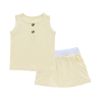 Baby Sleeveless Tops And Short Dress 2PCS Clothing Sets Bamboo And Spandex Knitted With Opening Button Design