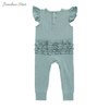 Custom Baby Clothes 95%Bamboo 5%Spandex Short Sleeve Ruffles On The Back Of Rompers Soft Infant Baby Girl Jumpsuits