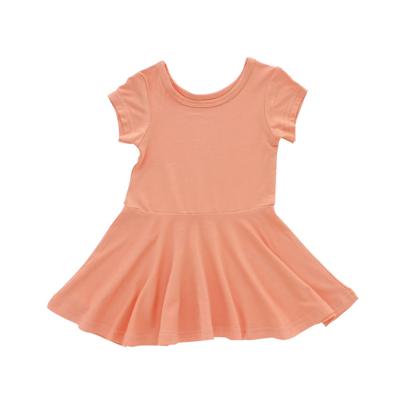 Baby Toddler Girls Summer Dress Round Collar A-Line Wholesale Kids Clothing Dress With Customized Printing Design