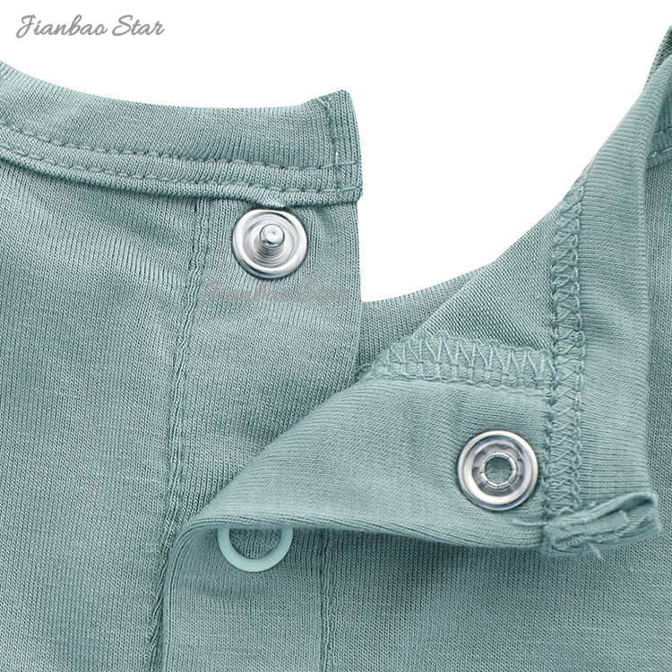 New Design High Quality Custom Color 100% Cotton Button Sleeveless Ruffle Baby Romper New Born Baby Clothing