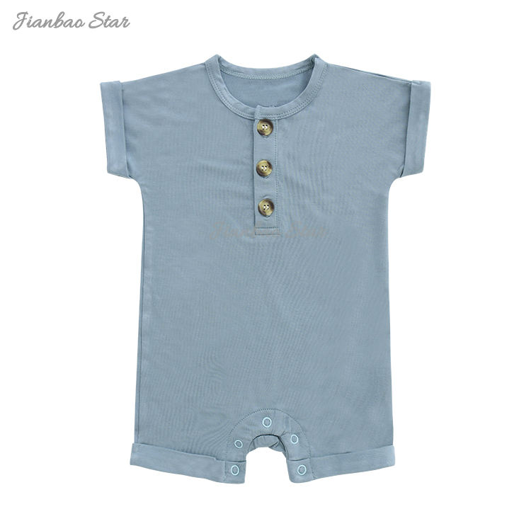 New Arrivals Wholesale High Quality Bamboo Snap Botton One-Piece Pajama Baby Boy And Girl's Rompers