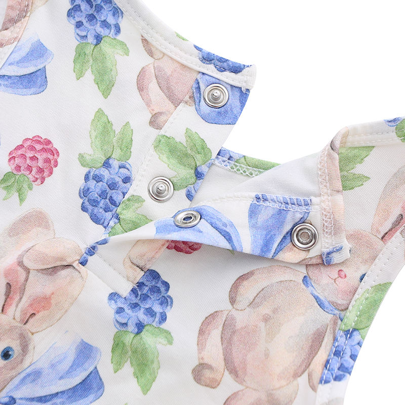 Factory Direct Baby Pajamas Set Sleeveless Sleeping Wear Bamboo Spandex Cotton Unisex Summer Two Piece Clothing