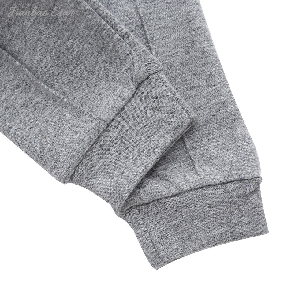 Classic Grey Wholesale Spring Autumn Solid Color Long Sleeve Hooded And Pant Unisex Baby Two Pieces Clothes Set